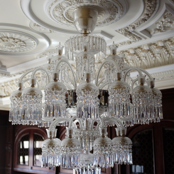 Rich cut Bohemian chandeliers